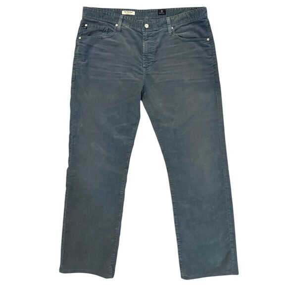 AG Adriano Goldschmied Jeans Mens 38 Blue Corduroy The Protégé Straight Leg USA - Picture 1 of 10